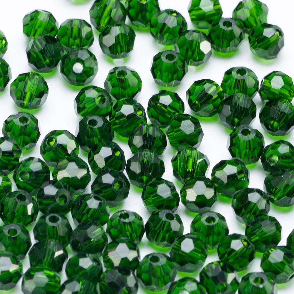 3 4 6 8mm Round Crystal Beads Faceted Transparent Glass Beads Loose Spacer Beads for Jewerly Making Needlework Bracelet Necklace
