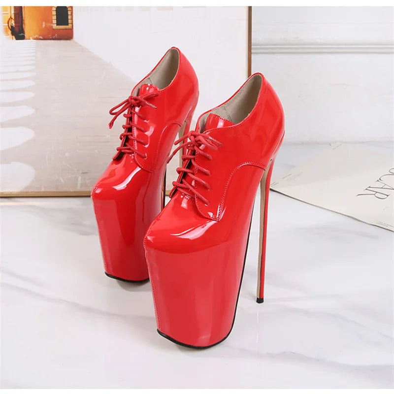 19cm 22cm slim high heels size 50 women's round toe high heels slim high heels short boots steel tube dance shoes
