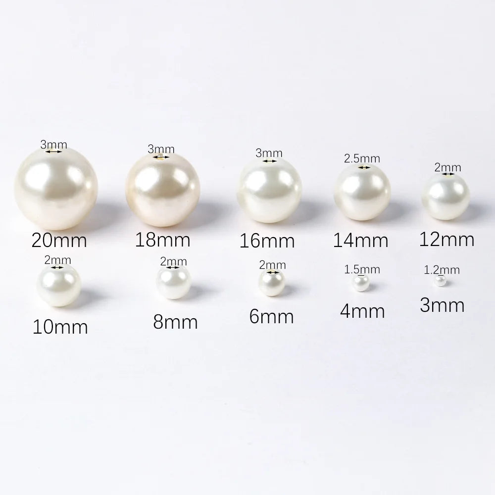 500pcs 3 4 6 8 10 mm Imitation Pearl Beads With Hole Beading Accessories Acrylic Necklace Bracelet Spacer Beads Jewelry Making