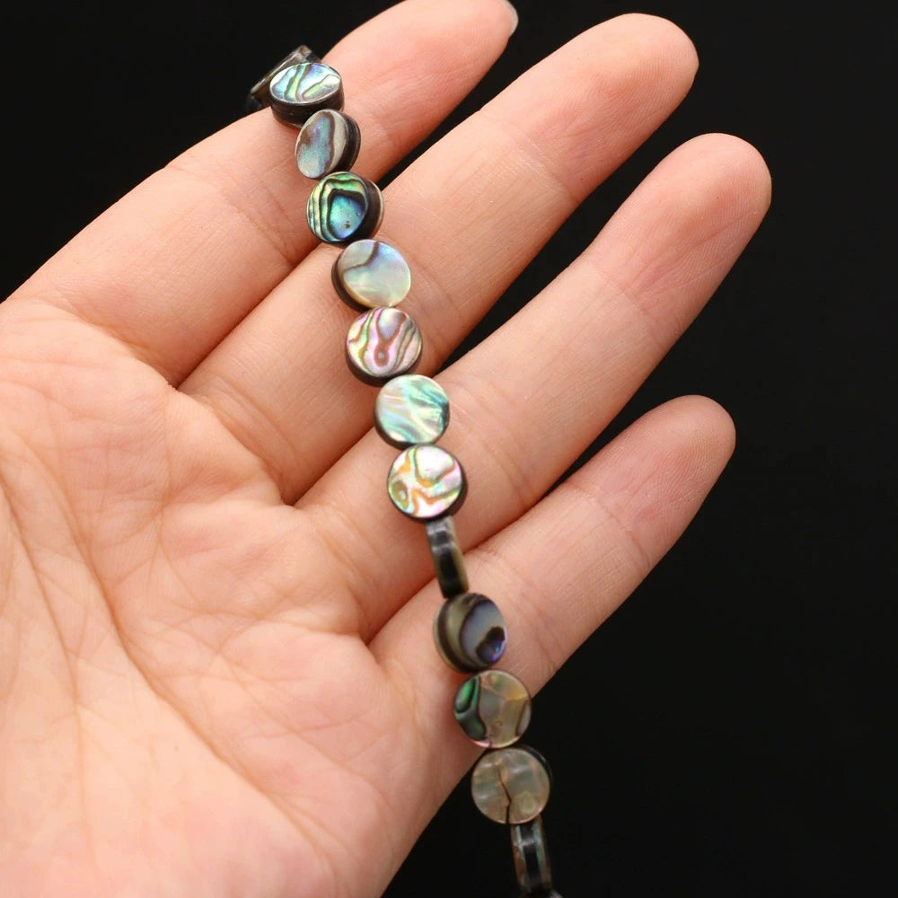 High Quality 5pcs Natural Shell Beads Coin Abalone Shell Loose Beads for Jewelry Making DIY Charms Necklace Bracelet Accessories