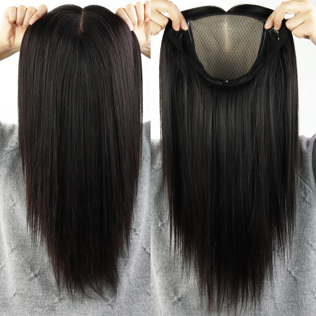 Women Silk Top Full Lace Wig with PU Front Layer Virgin European Human Hair Wig 6x6" Silk Base Wigs with Elastic Net Wear to go
