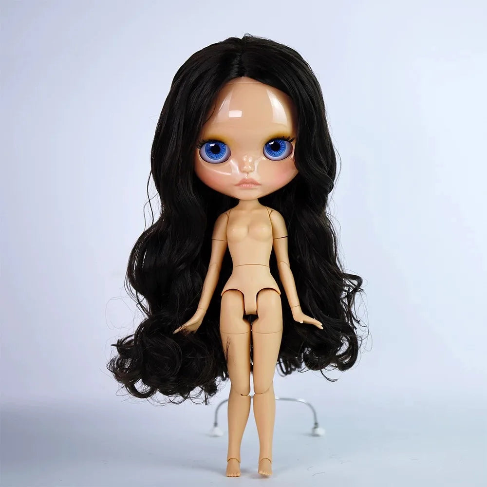 ICY DBS Blyth 30cm Doll Tan Skin Matte Face Glossy Face Pouting Lips 19 Joints Body Doll DIY Makeup Costume Doll Girls Gift Toy