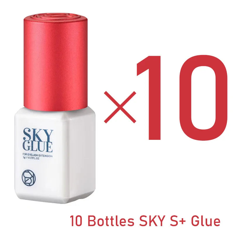 10 Bottles SKY Glue For Eyelash Extension Korea 5ml Black Red Blue Cap Beauty Health Lava Lash Shop Makeup Tools Adhesive
