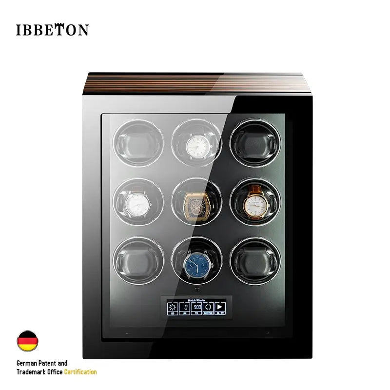 Luxury Automatic Watch Winder 2 4 6 9 12 24 Watches with Mabuchi Motor LCD Touch Screen and Remote Control Watch Storage Box