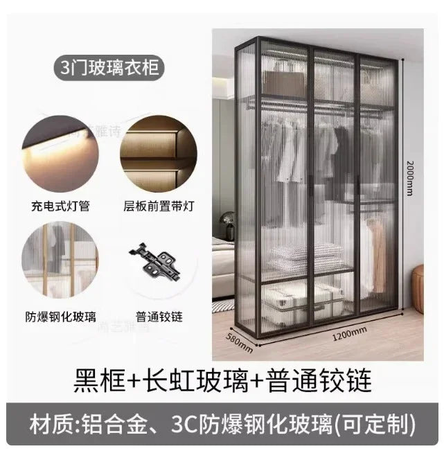 Living Room Bedroom Closet Storage Clothes Cupboard System Wardrobe Display Modern Minimalist Guarda Roupa Trendy Furniture