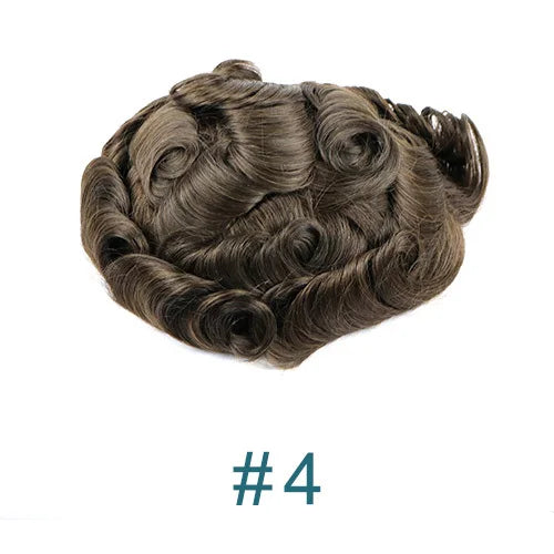 100% Human Hair Ombre Honey Brown Men's Wig Capillary Prosthesis System Natural Hairline Durable Thin Skin Base Man Toupee