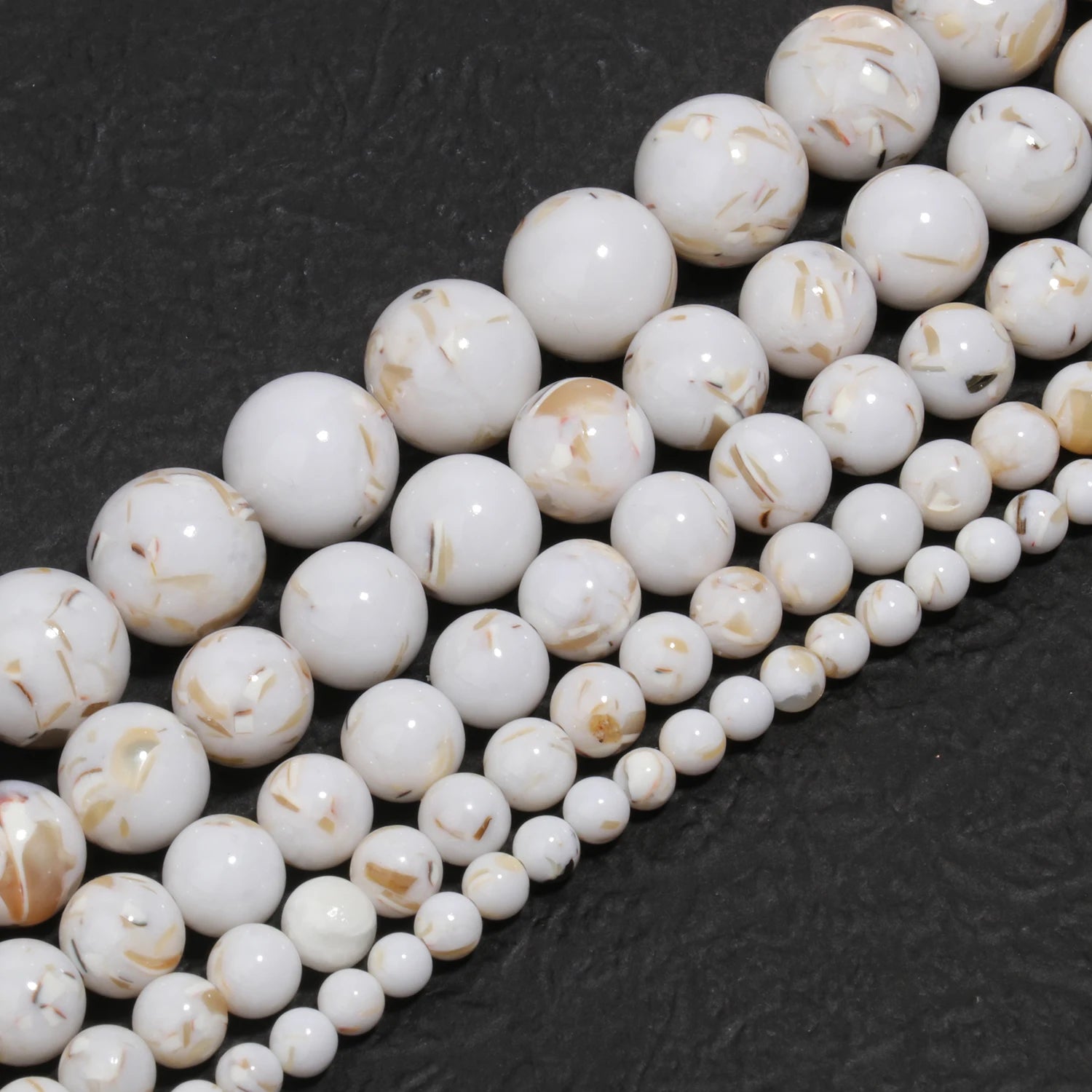 Natural Stone Round Flame Stone Beads Yooperlite Fire Sodalite Loose Spacer Beads for Jewelry Making DIY Bracelets Necklace 15''