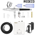 Dual-Action Airbrush Kit with 30PSI High-Pressure Auto Stop Stepless Control Compressor Kit for Painting Model Makeup Nail