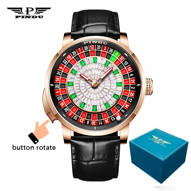 PINDU Roulette Table Table Ceramic Sphere Sapphire Waterproof Mechanical Watches Equipped With NH35A Movement For More Accuracy