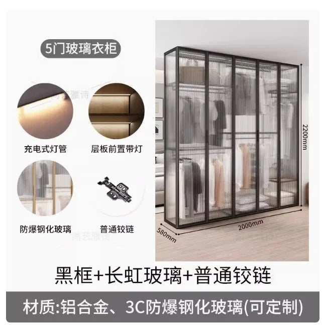 Living Room Bedroom Closet Storage Clothes Cupboard System Wardrobe Display Modern Minimalist Guarda Roupa Trendy Furniture