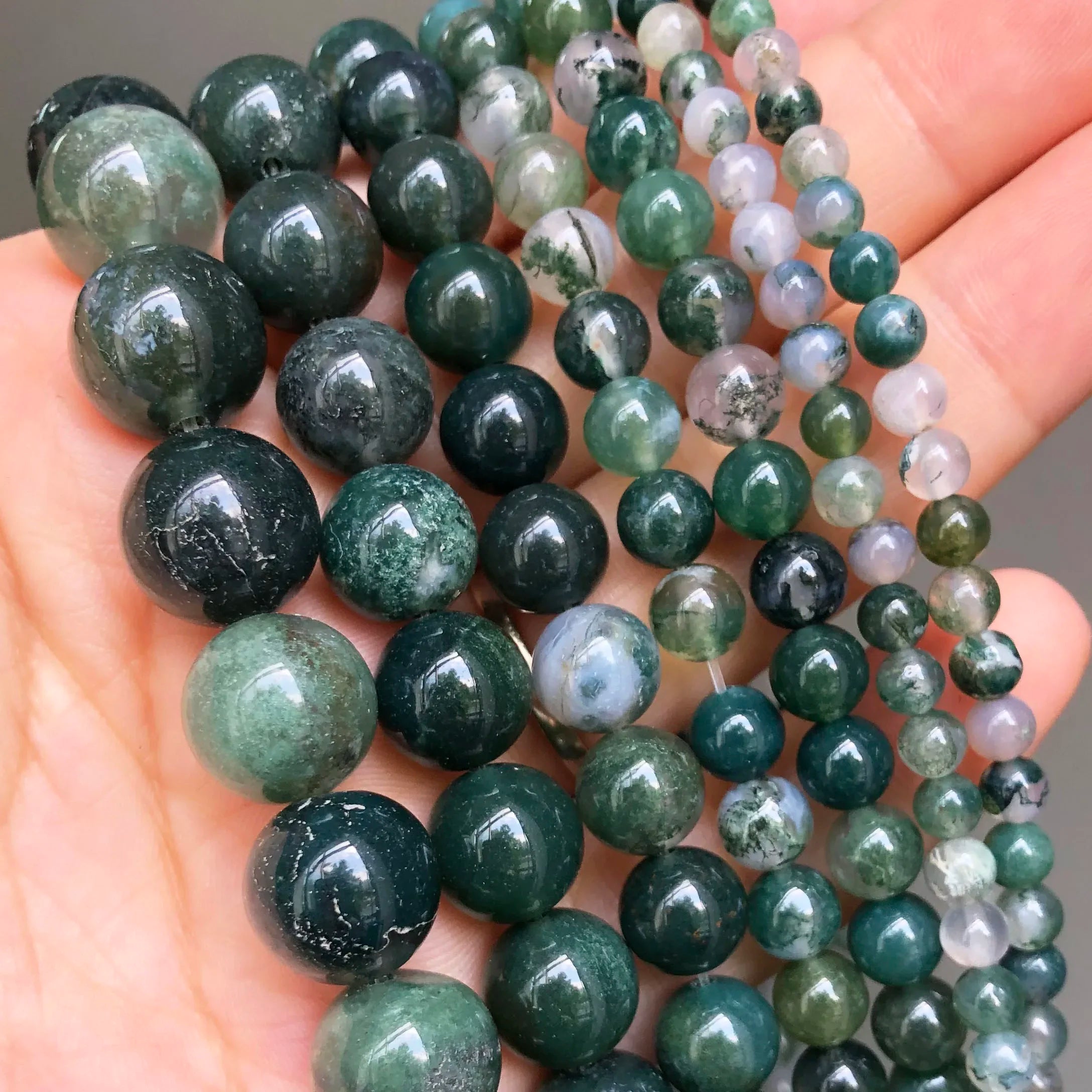 Natural Stone Round Flame Stone Beads Yooperlite Fire Sodalite Loose Spacer Beads for Jewelry Making DIY Bracelets Necklace 15''