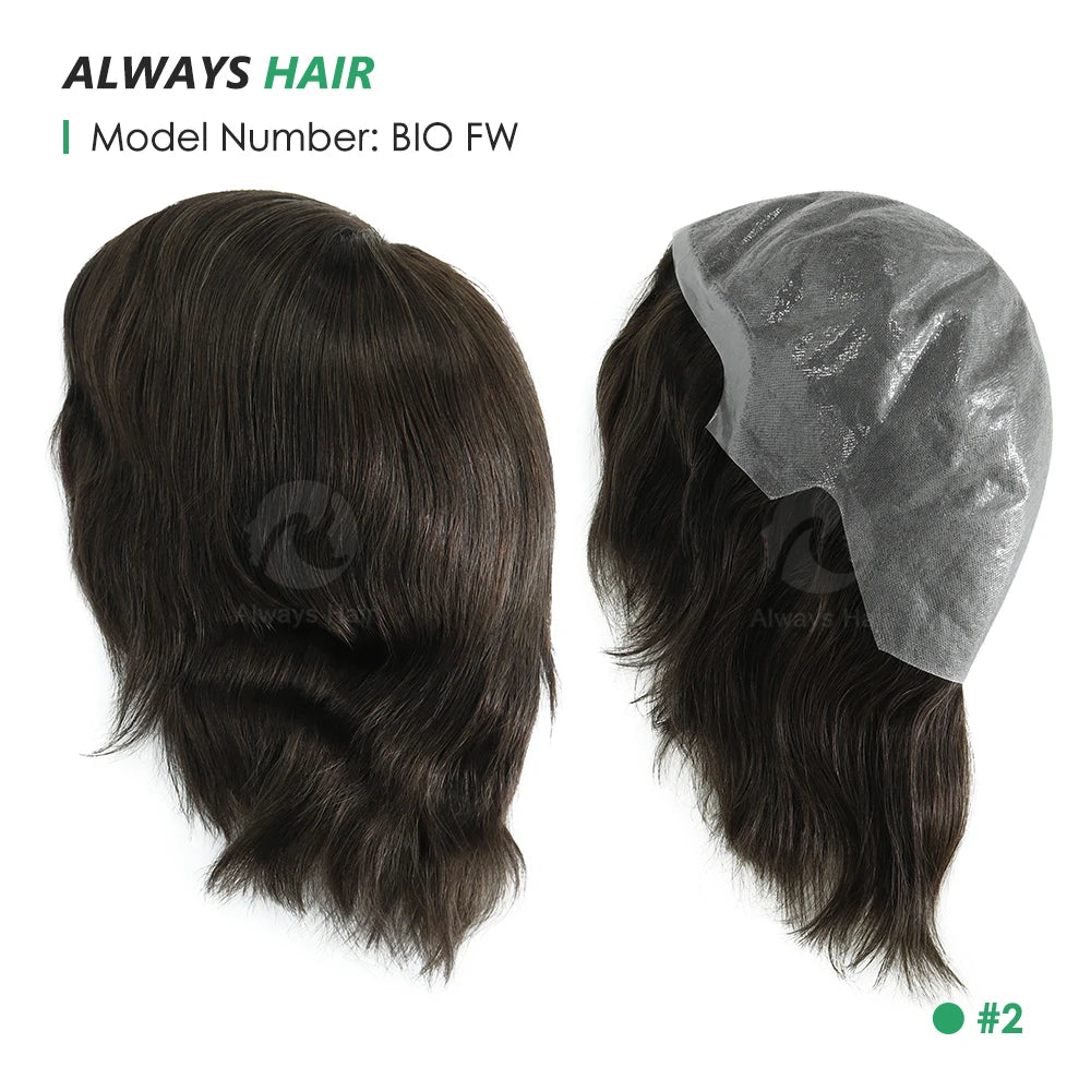 6" Short India Human Hair Wig Thin Skin Full Head Wig for Men All Hand Made Toupee Wigs Cap