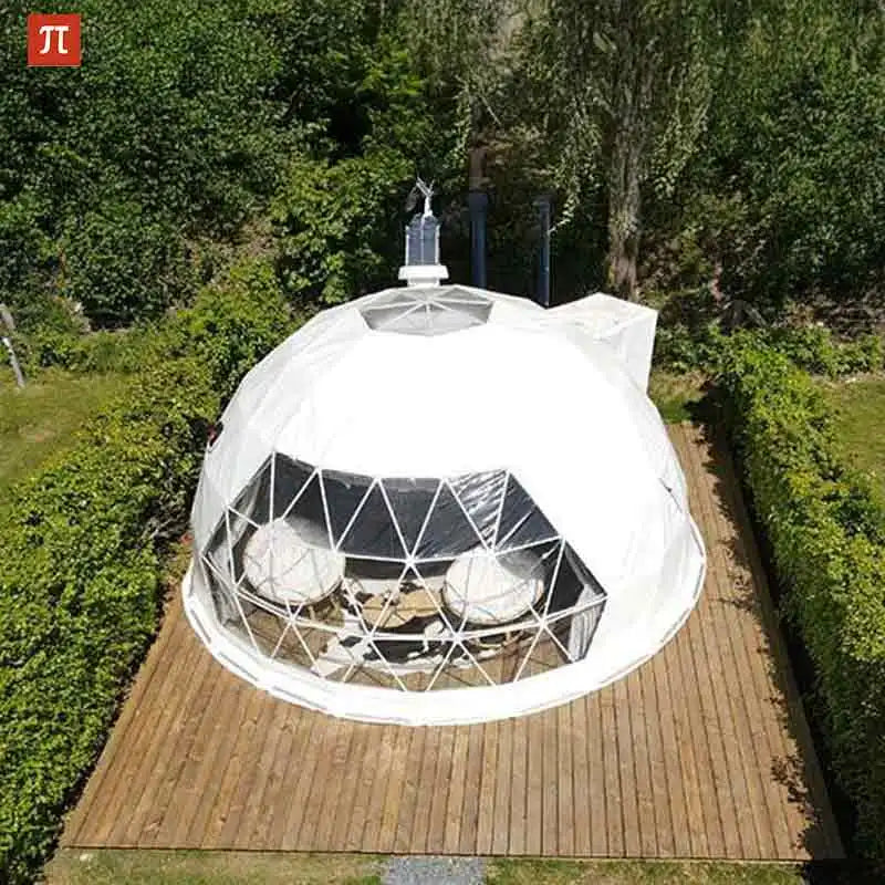 Source Factory Transparent Geodesic Luxury Dome Hotel Tents Resort  Glamping Dome Half Domos Pvc Geodesic Dome for Camping Tents
