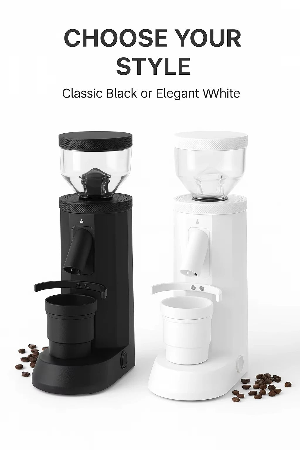 CAFOVO G848C Household Coffee Bean Grinder 48mm Stainless steel Conical Burr Stepless Adjustment for Espresso and Filter Mill