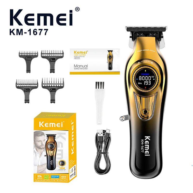 Kemei KM-1677 Baber Electric Hair Trimmer Hair Clipper Professional Hair Cutting Machine For Men Men Gift