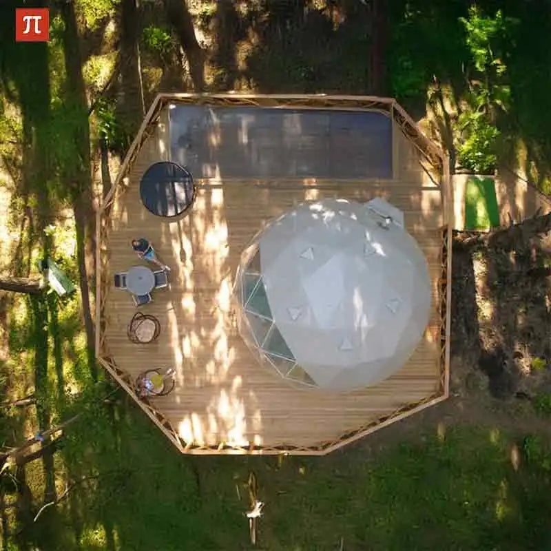 Luxury Camping Geodesic Dome House Hemispherical House PVC Geodesic Dome Tent Camping Dome Tent Hotel Tent for Glamping Resort