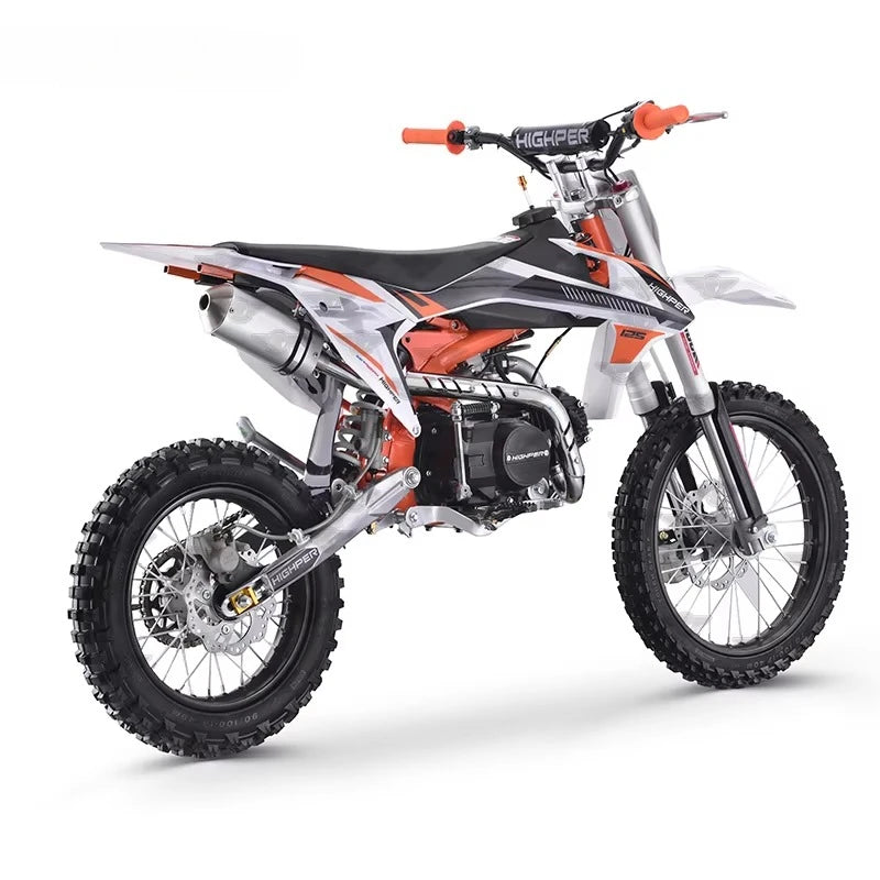 125CC 4Stroke Gas Powered Mini Bike Off Road Motorcycle With Off Road Tires Front Rear Disc Brakes Up To 60 Mph Max Load 330 LBS