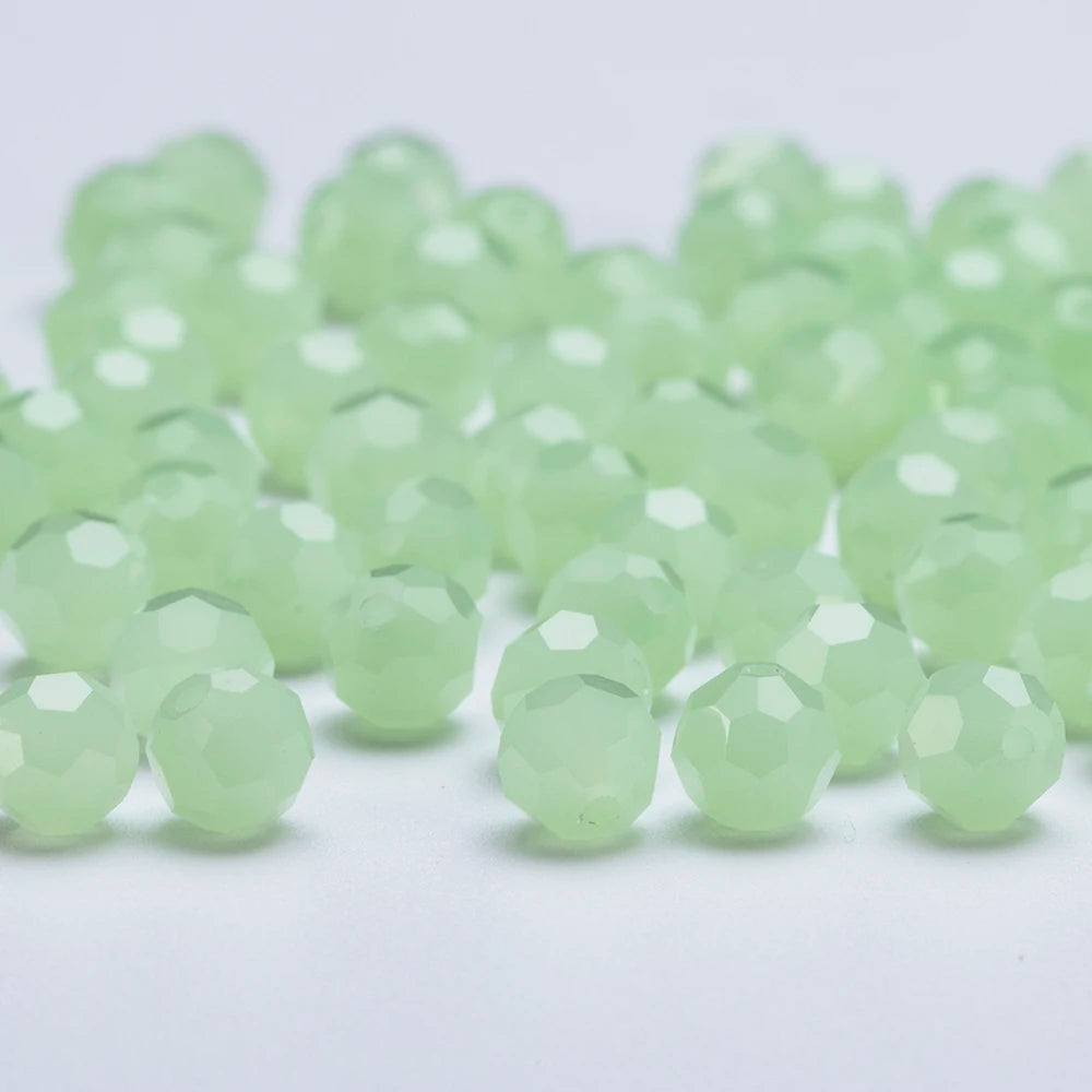 3 4 6 8mm Round Crystal Beads Faceted Transparent Glass Beads Loose Spacer Beads for Jewerly Making Needlework Bracelet Necklace