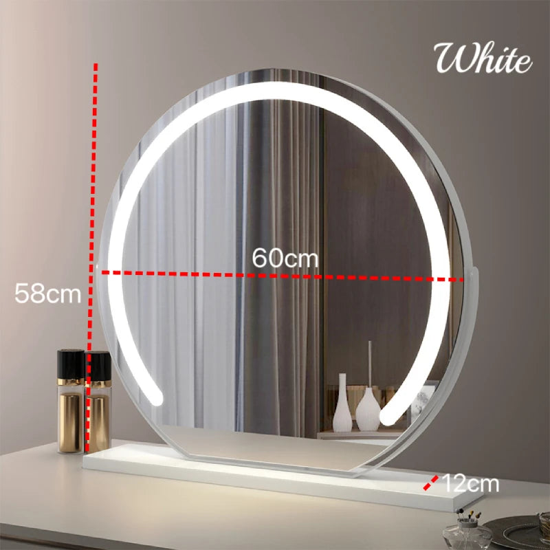 Vanity Makeup Mirror with Lights Detachable 15x Magnification 3 Color Lighting Modes Touch Screen Control 360°Rotation