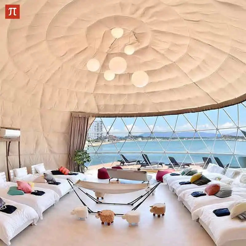 Geodesic Dome Manor greenhouse Tent Leisure Resort Vacation Outdoor Glamping Round Tent Transparent Starry Sky Luxury Hotel Dome