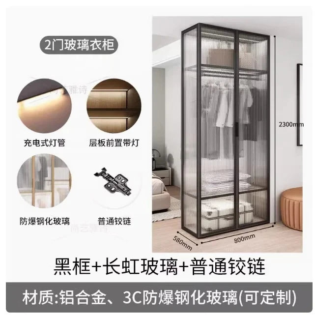 Living Room Bedroom Closet Storage Clothes Cupboard System Wardrobe Display Modern Minimalist Guarda Roupa Trendy Furniture