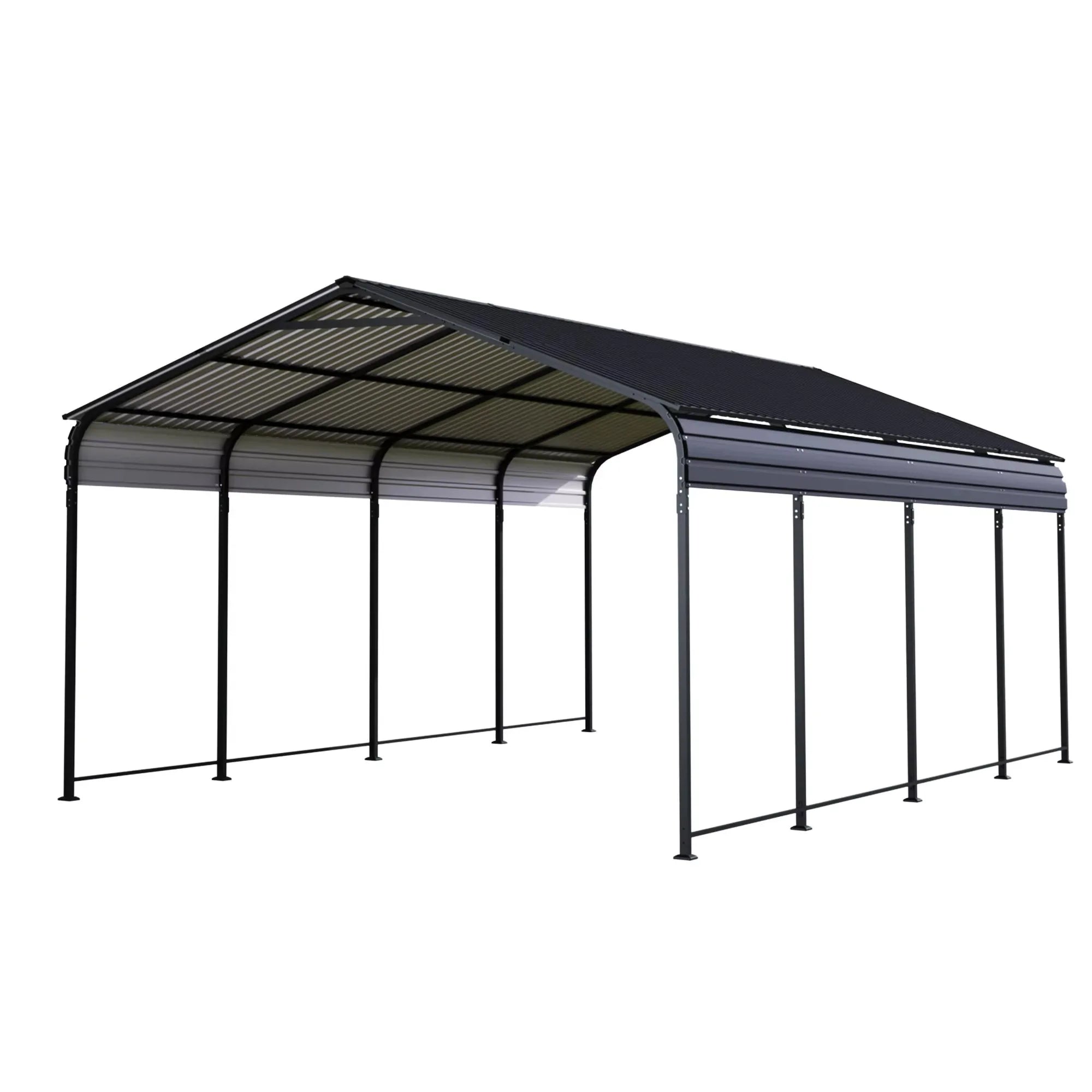 12x20 ft Aluminum Alloy Carport Outdoor Garage Awning With A Heavier Metal Frame Suitable For Cars And Large Aarages