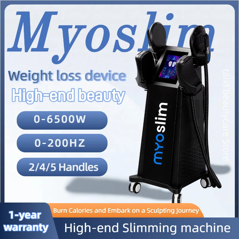 The Myoslim EMS 6500W High-Power 15T Vibration Fitness Equipment is Used For Muscle Shaping Fat Burning and Weight Loss.