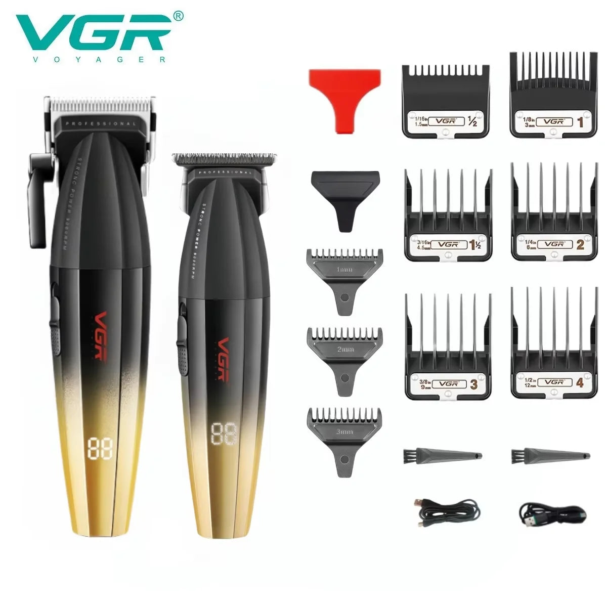 VGR Hair Trimmer Professional Shaver Adjustable Hair Clippers Cordless Hair Cut Machine Metal Trimmer for Men V-003 V-906 V-308