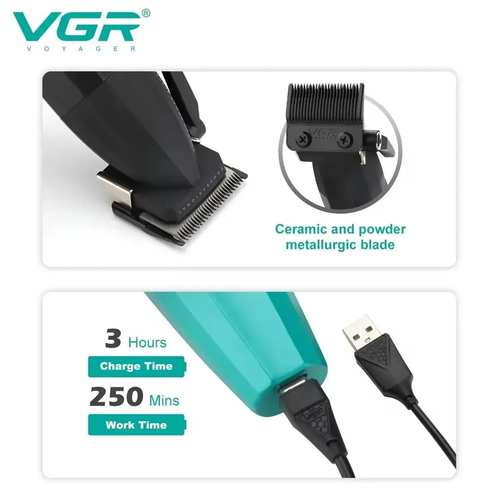 VGR Hair Trimmer Professional Shaver Adjustable Hair Clippers Cordless Hair Cut Machine Metal Trimmer for Men V-003 V-906 V-308