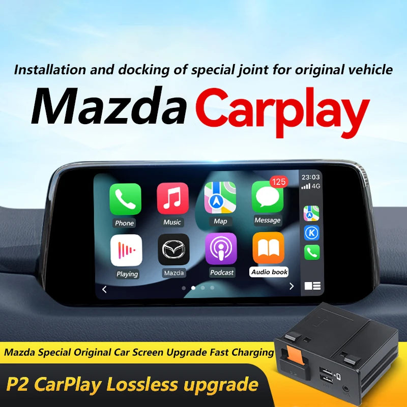 2024 New Upgrade P2 CarPlay Android Auto USB Adapter Hub OEM for Retrofit Mazda 2 3 6 CX30 CX5 CX8 CX9 MX5 Miata TK78669U0C Kit