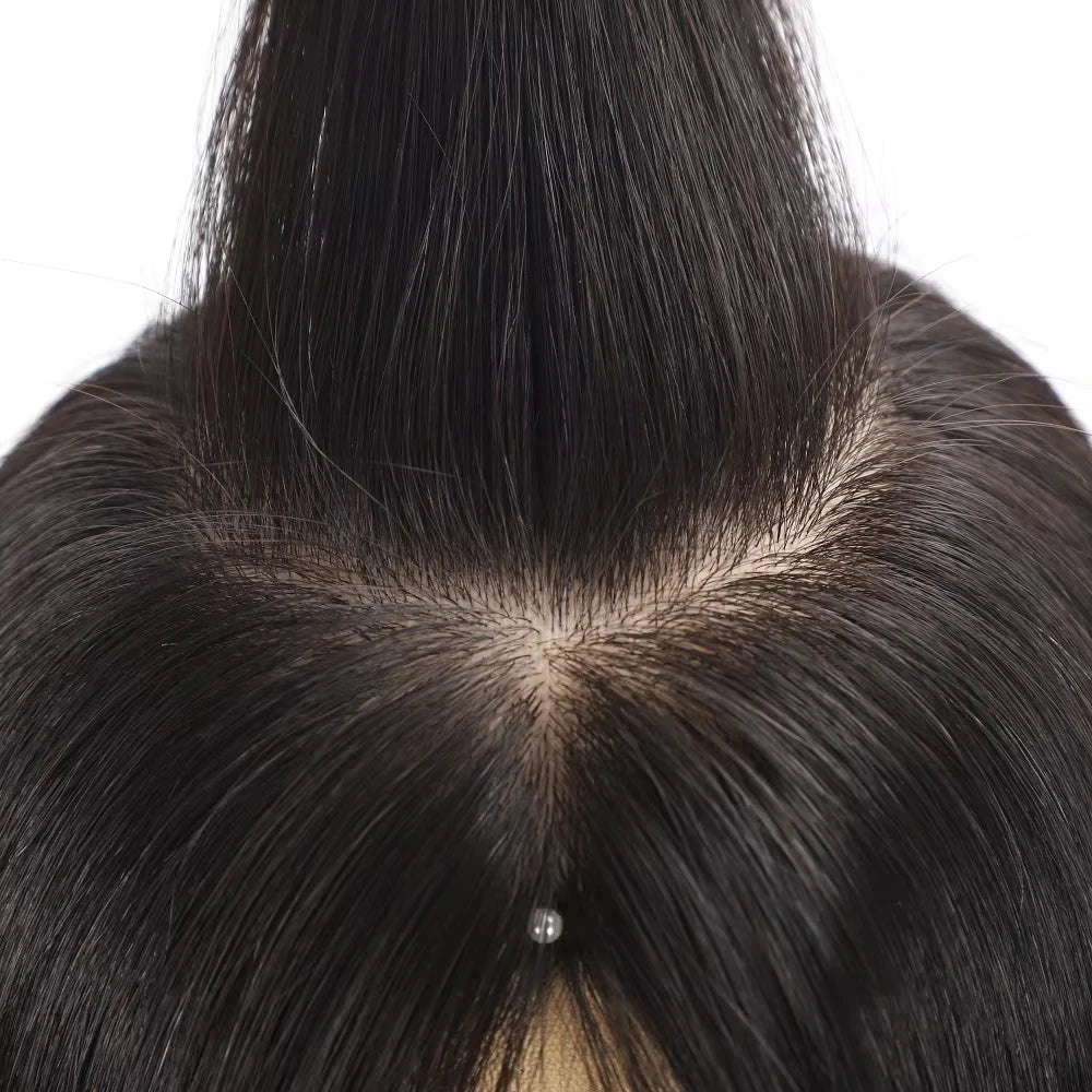 Medical Wig Real Virgin Human Hair 15x15CM Silk Top Natural Look Soft Light Breathable Elastic Net Comfortable Wearing for Women
