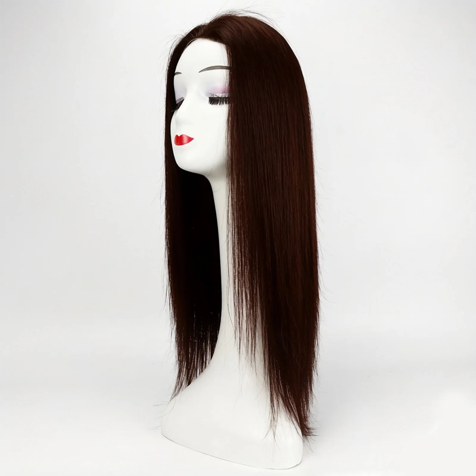 24" Real Virgin Human Hair Silk Top Wig Silk Base Wig with PU Around Natural Black for Women Natural Scalp Wig Soft Comfortable
