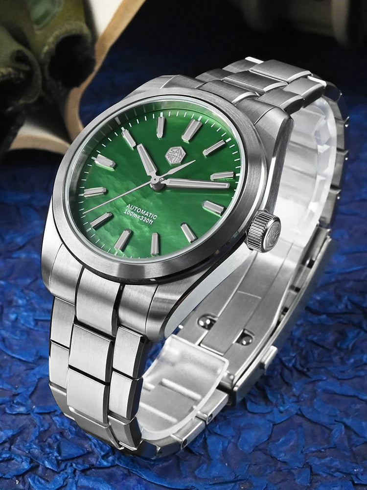 San Martin 39mm Miyota 90S5 MOP Dial Men GADA Wristwatch Automatic Watches Mechanical BGW-X1 10Bar Luminous SN0144GX-4/7