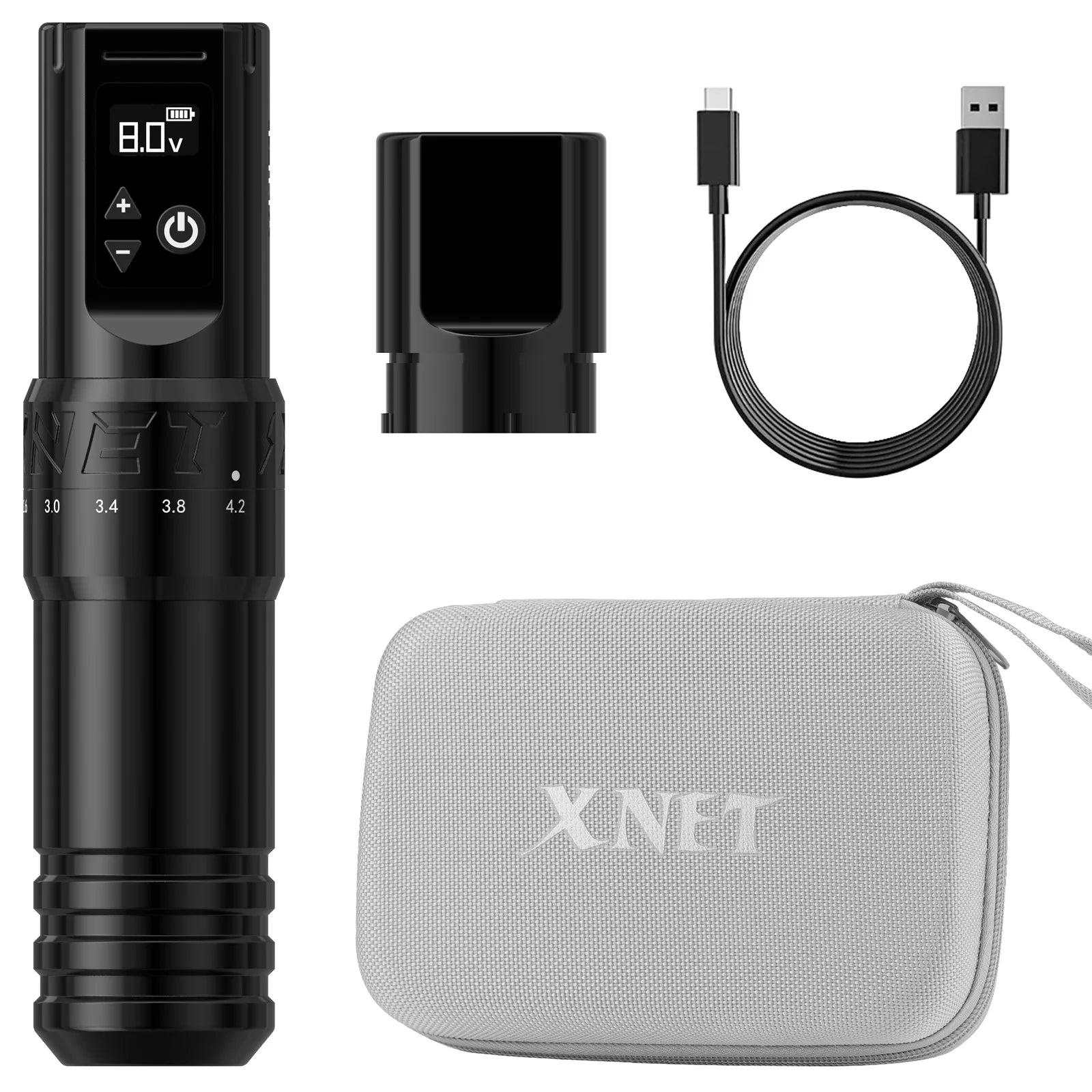 XNET Talos Adjustable Wireless Tattoo Machine Pen 2.0-4.2mm Coreless Motor For Dotwork Tattoo Makeup Microplasty Pen For Tattoo