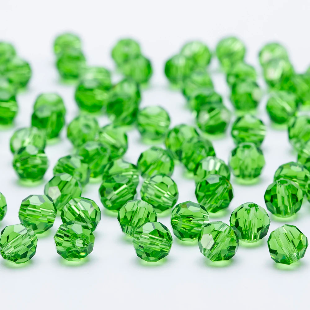 3 4 6 8mm Round Crystal Beads Faceted Transparent Glass Beads Loose Spacer Beads for Jewerly Making Needlework Bracelet Necklace