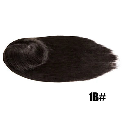 (In stock) 7*9 Size 0.12mm Durable Double knotted Skin Wig  100% Cuticle Straight Remy Virgin Human Hair Wig  For Women and Men