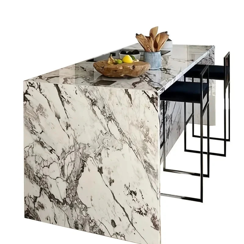 Any Size Custom Italian Minimalist Luxury Natural Marble Kitchen Island Dining Table Stone Top Modern Home Open Kitchen Table 13