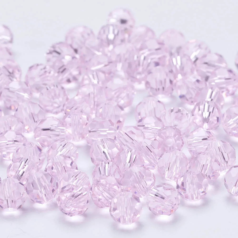 3 4 6 8mm Round Crystal Beads Faceted Transparent Glass Beads Loose Spacer Beads for Jewerly Making Needlework Bracelet Necklace