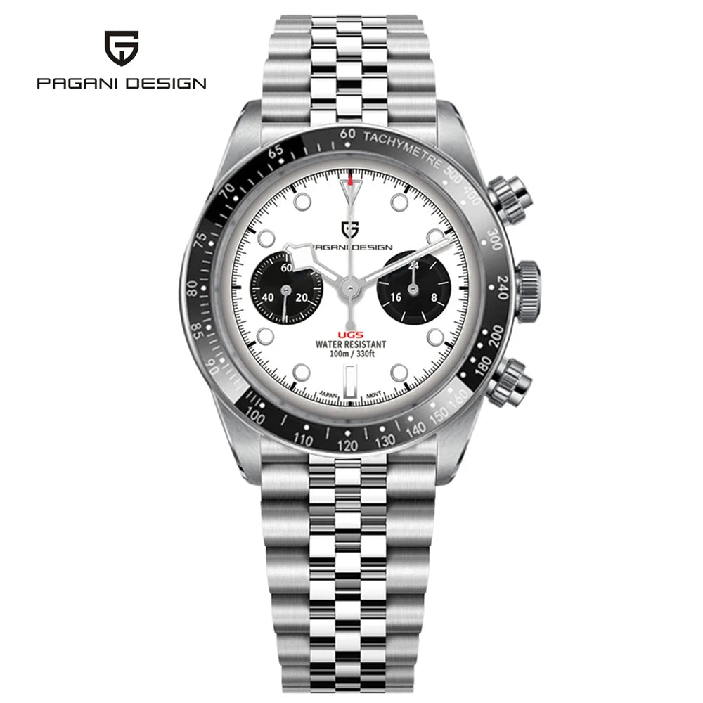 PAGANI DESIGN 2026 New Retro Men's Watches Luxury Quartz Wristwatches Chronograph AR Sapphire Mirror Watch For Man ceramic Bezel