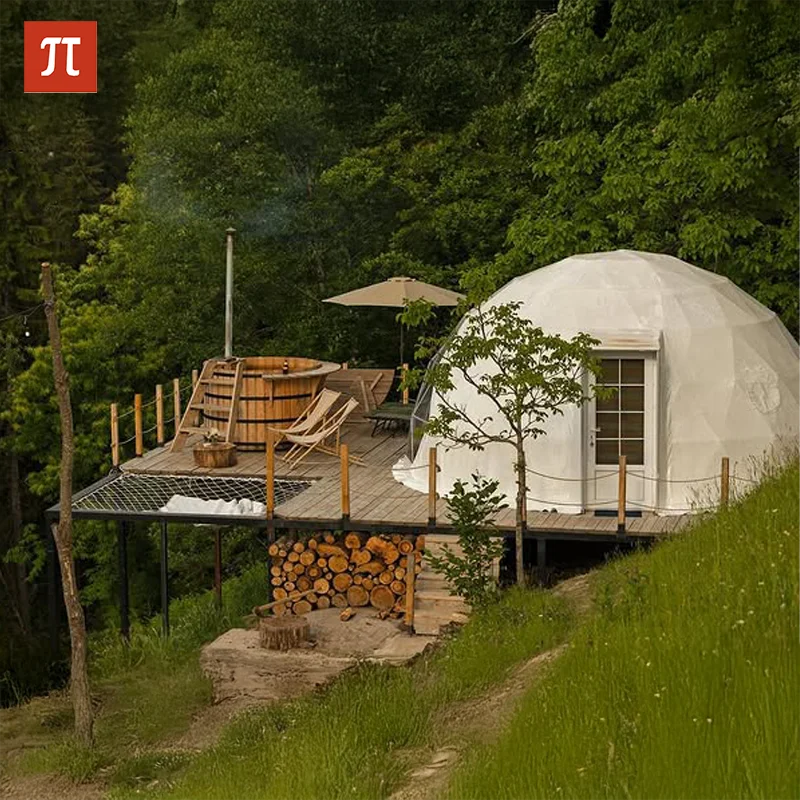 Luxury Geodesic Dome Tent for Glamping Outdoor Waterproof Insulated Camping Pod Hotel Bubble House with Clear Window