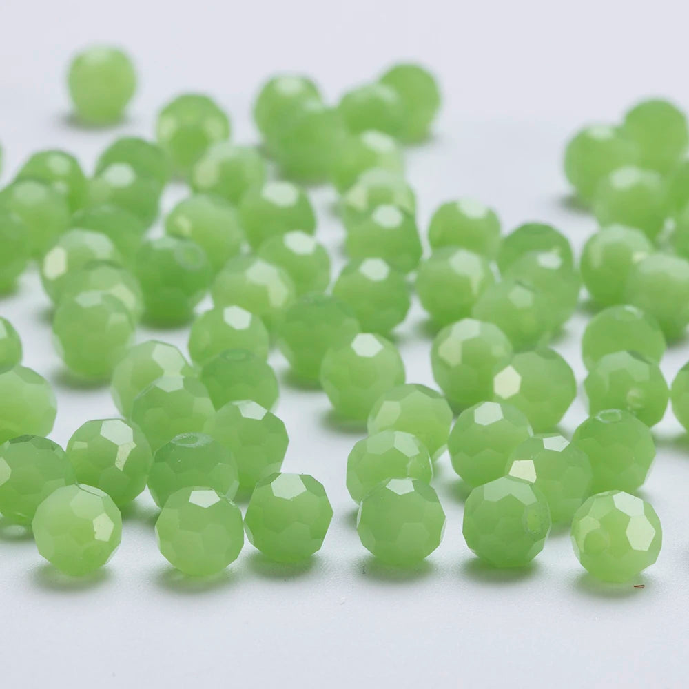 3 4 6 8mm Round Crystal Beads Faceted Transparent Glass Beads Loose Spacer Beads for Jewerly Making Needlework Bracelet Necklace