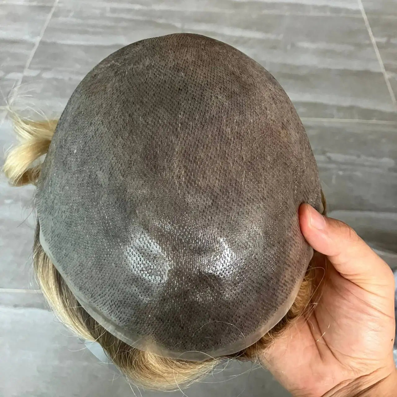100% Human Hair Ombre Honey Brown Men's Wig Capillary Prosthesis System Natural Hairline Durable Thin Skin Base Man Toupee