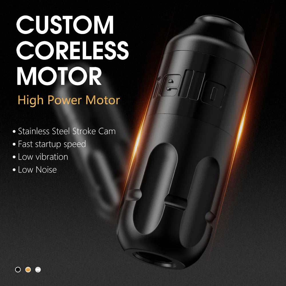 Ambition Stroke 4.0mm Rotary Tattoo Machine Coreless Motor Permanent Makeup Pen Grip 33mm RCA Interface For Body Art