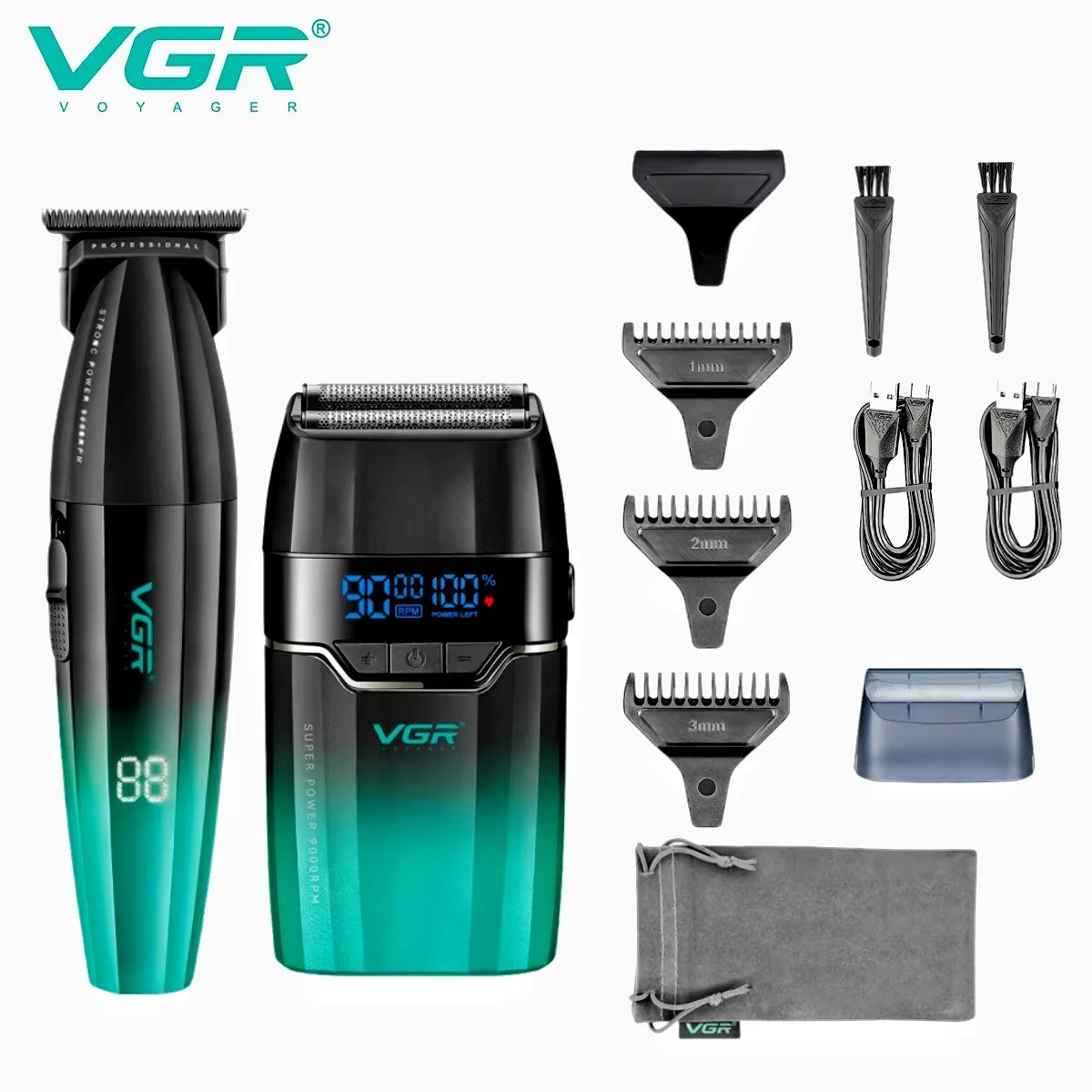 VGR Hair Trimmer Professional Shaver Adjustable Hair Clippers Cordless Hair Cut Machine Metal Trimmer for Men V-003 V-906 V-308