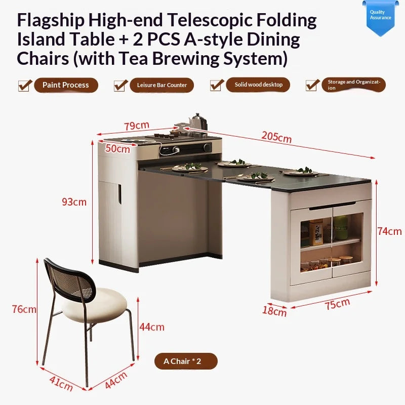 Any Size Custom High End Italian Minimalist Sintered Stone Tea Table Foldable Extendable Easy Storage Universal Household Commer