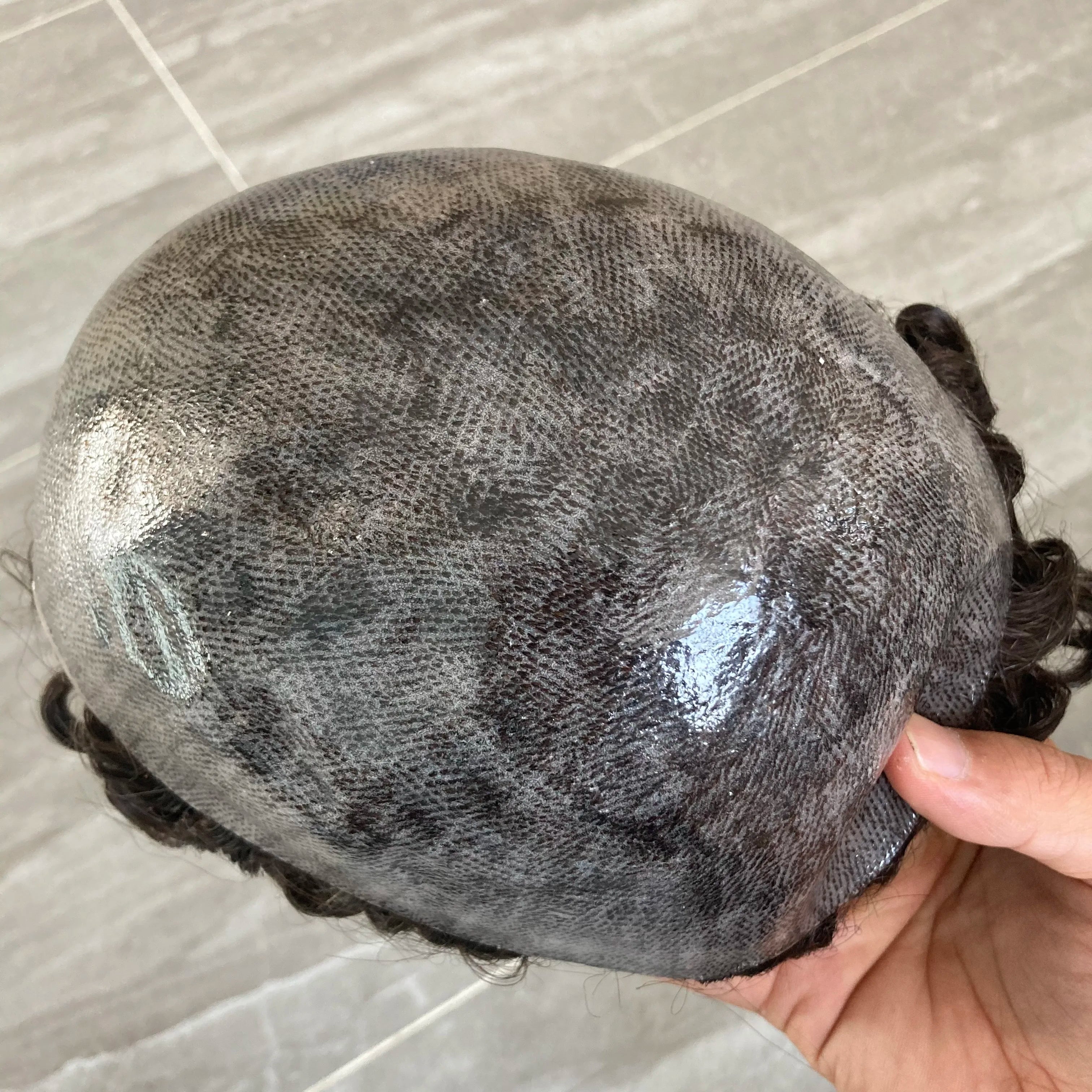 Durable 28mm Curly Men Hair Pieces System Prosthesis Capillary Natural Hairline Human Hair Men Toupee Full Skin PU Base Wig