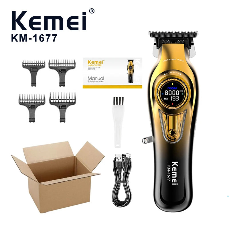 Kemei KM-1677 Baber Electric Hair Trimmer Hair Clipper Professional Hair Cutting Machine For Men Men Gift