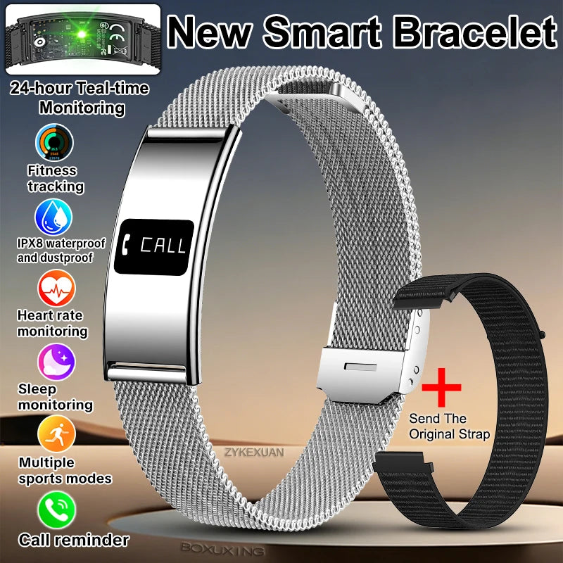 2026 New Fitness Tracker Smart Bracelet Men Women IPX8 Waterproof Heart Rate Sleep Monitoring Outdoor Sport Pedometer Smartwatch
