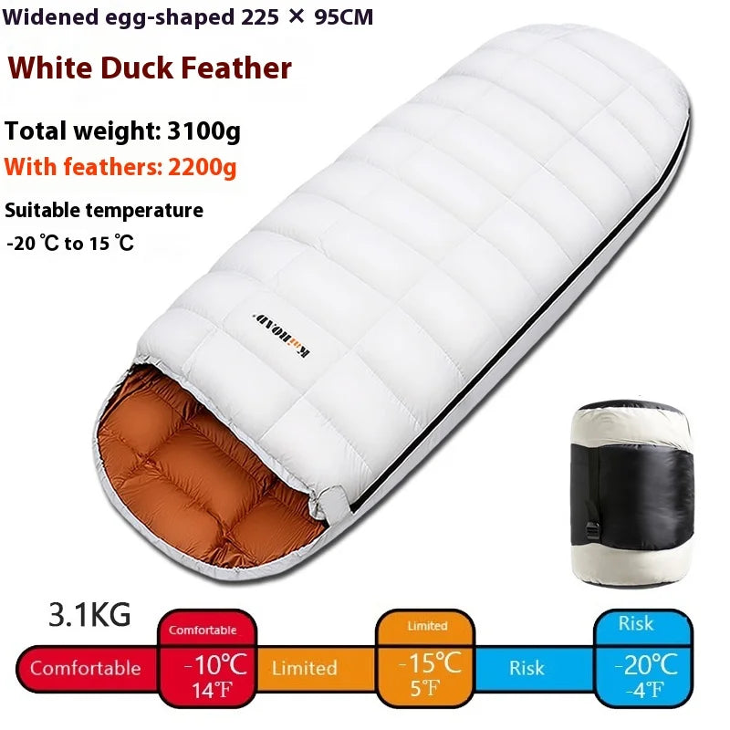 Lohascamping Down Sleeping bag Machine washable Ultralight 3 Season Sleeping Bags for home Traveling Camping sleeping bag