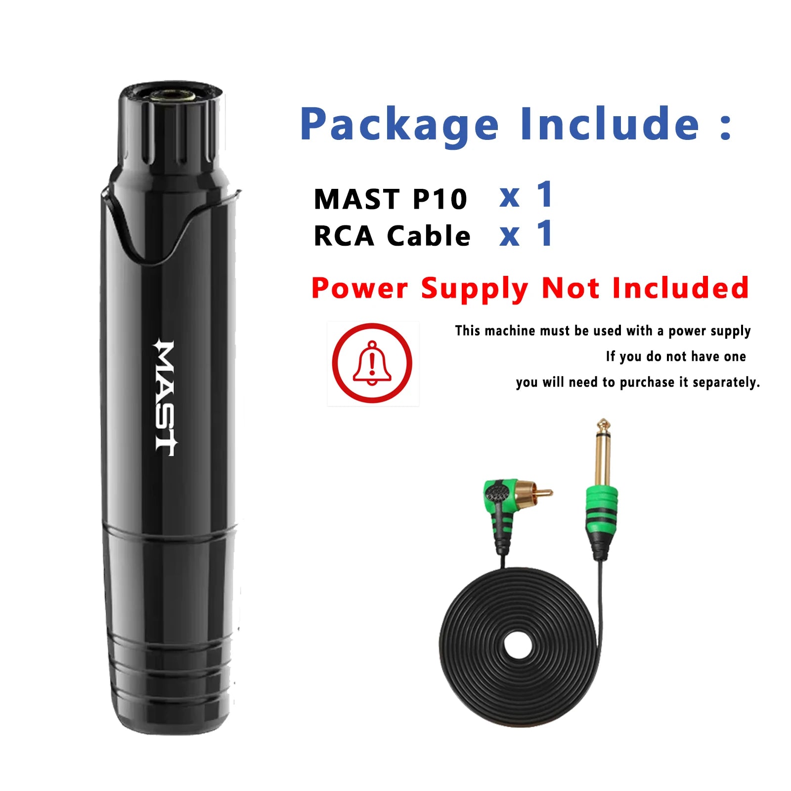 Mast P10 Complete Tattoo Kit Permanent Makeup Tattoo Machine Pen Set Power Supply Mast PRO Cartridge for Tattoo Artist